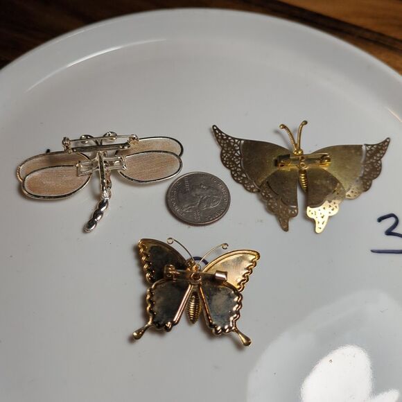 Butterflys Brooch Bundle 3 brooches. Jewelry Set‎ - Picture 3 of 4